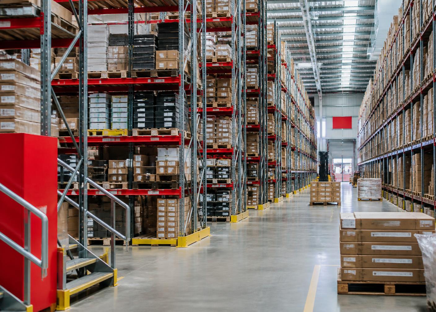 Organised technology distribution warehouse